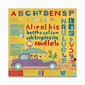 Children’S Alphabet Poster With The Text “Null Hy Canvas Print