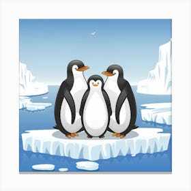 Penguins On An Ice Floe 1 Canvas Print