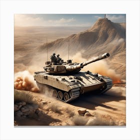 M60 Tank In The Desert 1 Canvas Print