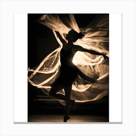 Silhouette Of A Ballerina Canvas Print