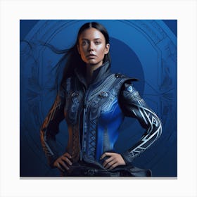 Woman In A Futuristic Costume Canvas Print