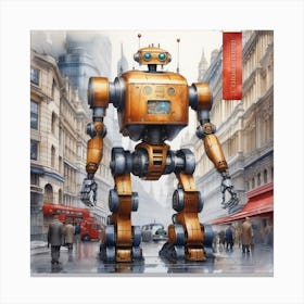 Robot In The City 43 Canvas Print