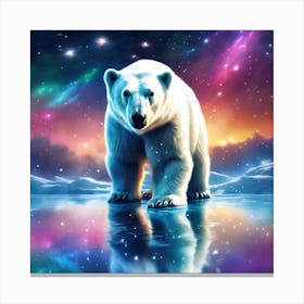 Polar Bear Reflections Canvas Print