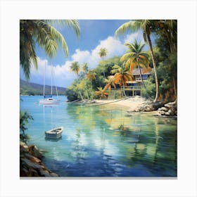 AI Luminous Tropics: Watercolor Euphoria Canvas Print