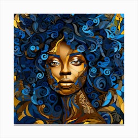 Abstract Portrait Of African Woman 2 Canvas Print