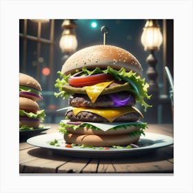 Burgers And Fries 5 Canvas Print