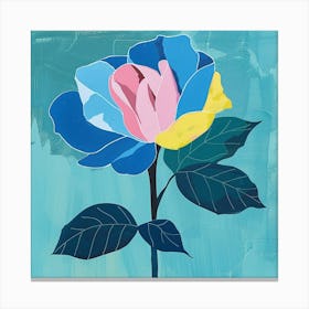 Rose 3 Square Flower Illustration Canvas Print