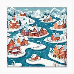 Winter Village Canvas Print