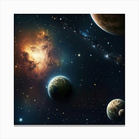 Planets In Space 2 Canvas Print