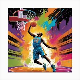 Basketball Player Dunk 3 Canvas Print