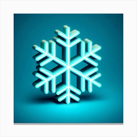 Snowflake On Blue Background Canvas Print