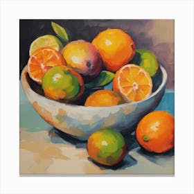 Oranges In A Bowl Canvas Print