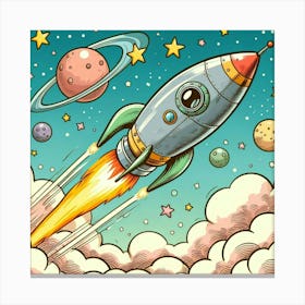 Space Rocket Canvas Print