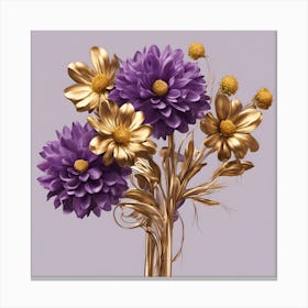 Purple Dahlias Canvas Print