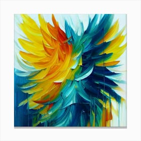 Gorgeous, distinctive yellow, green and blue abstract artwork 10 Canvas Print