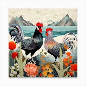 Bird In Nature Chicken 8 Canvas Print