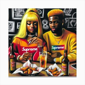 Supreme - A Couple At A Table Canvas Print
