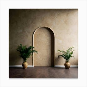 Empty Room With Arched Door Canvas Print