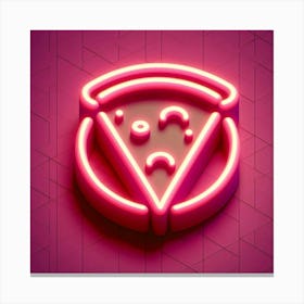 Neon Pizza Logo Canvas Print