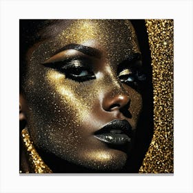 Gold Glitter Makeup Canvas Print