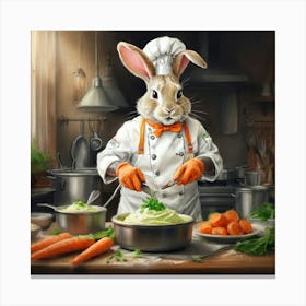 Chef Rabbit 3 Canvas Print