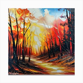 Forest on Fire painting Canvas Print