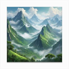 Landscape In The Mountains art print Canvas Print