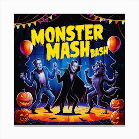 Happy halloween Illustration Spooky Horror devi background8 (17) Canvas Print