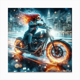 Blazing Night Ride Canvas Print