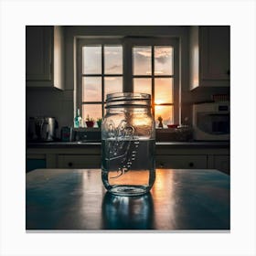 Sunset In A Mason Jar Canvas Print