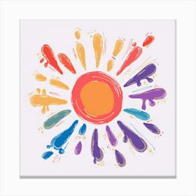 Rainbow Sun Splatter Kids Nursery Canvas Print