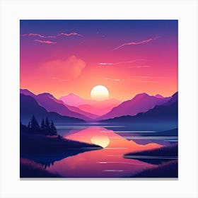 Sunset In The Mountains 2 Canvas Print