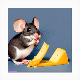 Surrealism Art Print | Mouse Craving Unique Cheese Canvas Print