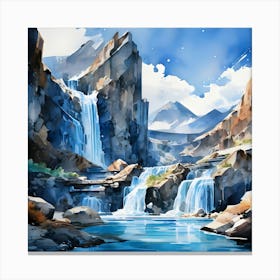 Waterfall Painting 3 Canvas Print