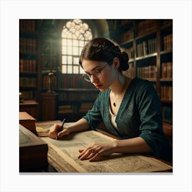 The Young Librarian 4 Canvas Print