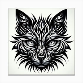 Tribal Cat Head Canvas Print