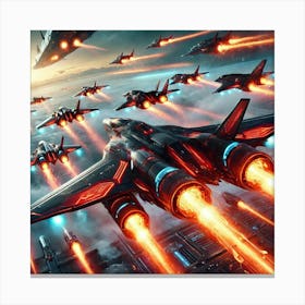 A Futuristic Sci Fi Scene Showcasing Phoenix Squad Canvas Print