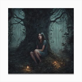 Girl In The Woods 1 Canvas Print