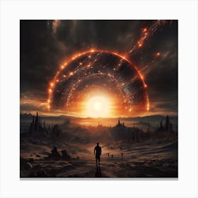 Spaceship In Space Canvas Print