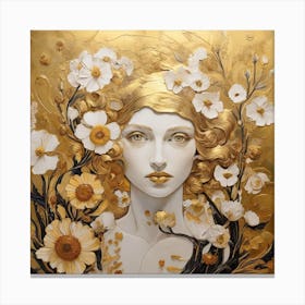 Gold and white Canvas Print