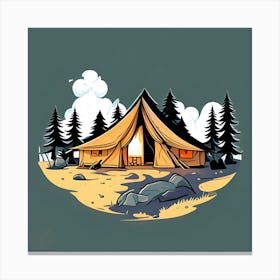 Tent In The Woods Canvas Print