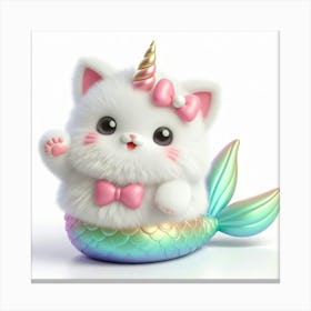 Mermaid Caticorn 1 Canvas Print