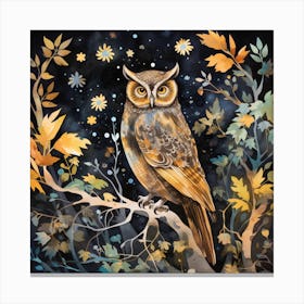 Owl At Night 1 Canvas Print