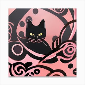 Cute Black Cat Canvas Print