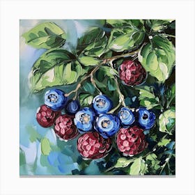 Blueberries Fairycore Painting 1 Canvas Print