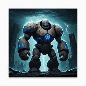 Stone Golem Guardian Canvas Print