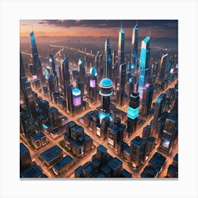 Futuristic Cityscape 15 Canvas Print