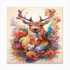Abstract Deer Painting Canvas Print