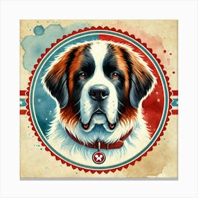 Watercolor Saint Bernard 1 Canvas Print