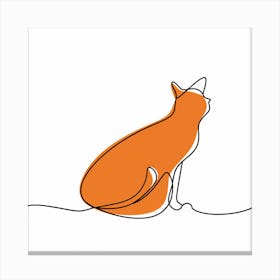 Orange Cat Sitting Canvas Print